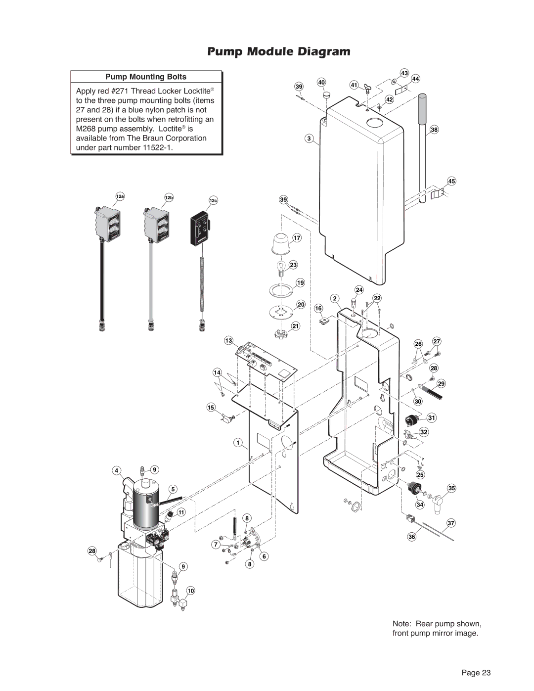 Braun 5 service manual Pump Module Diagram, Pump Mounting Bolts 