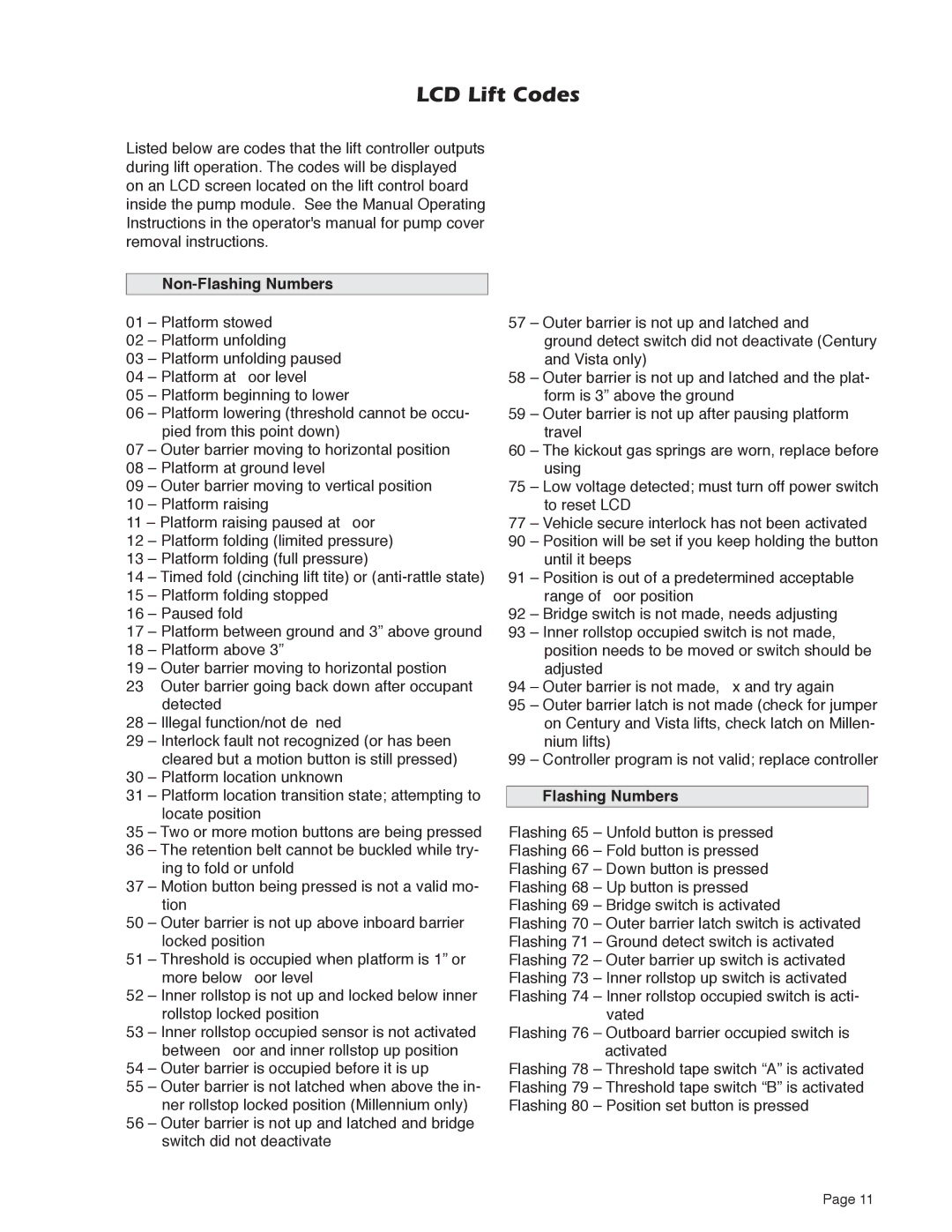 Braun 5 service manual Non-Flashing Numbers 