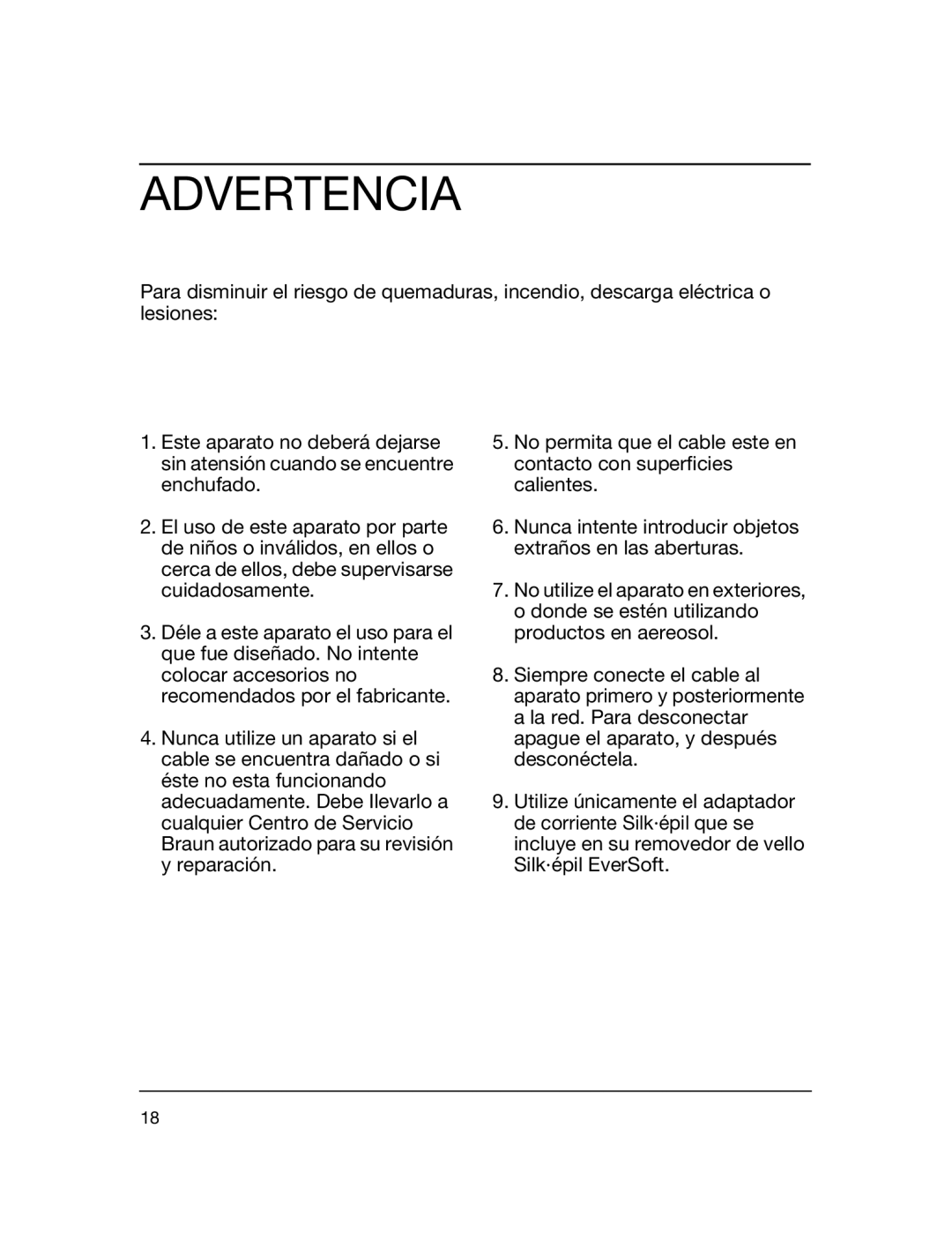 Braun 5316 manual Advertencia 