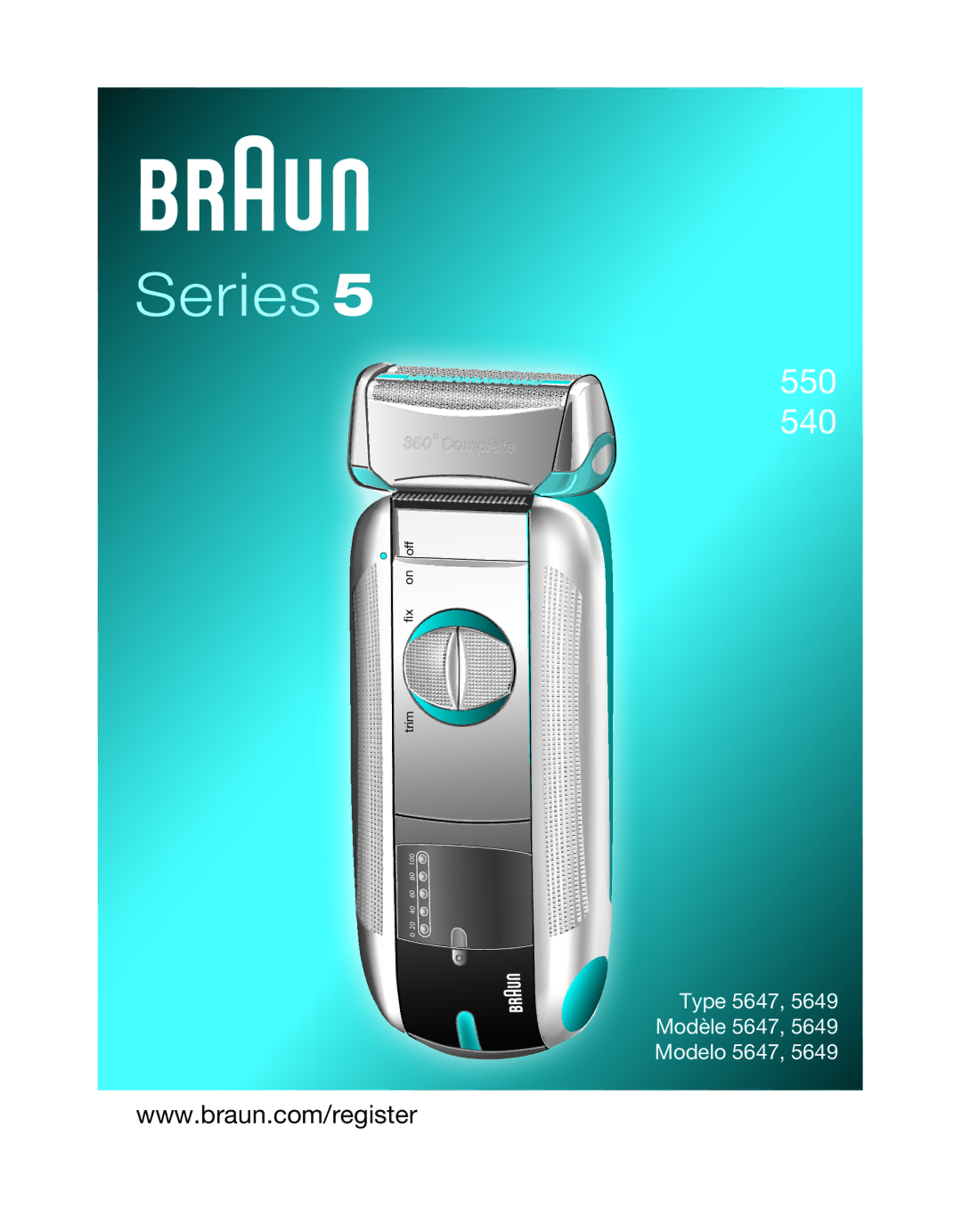 Braun 540 manual Series 