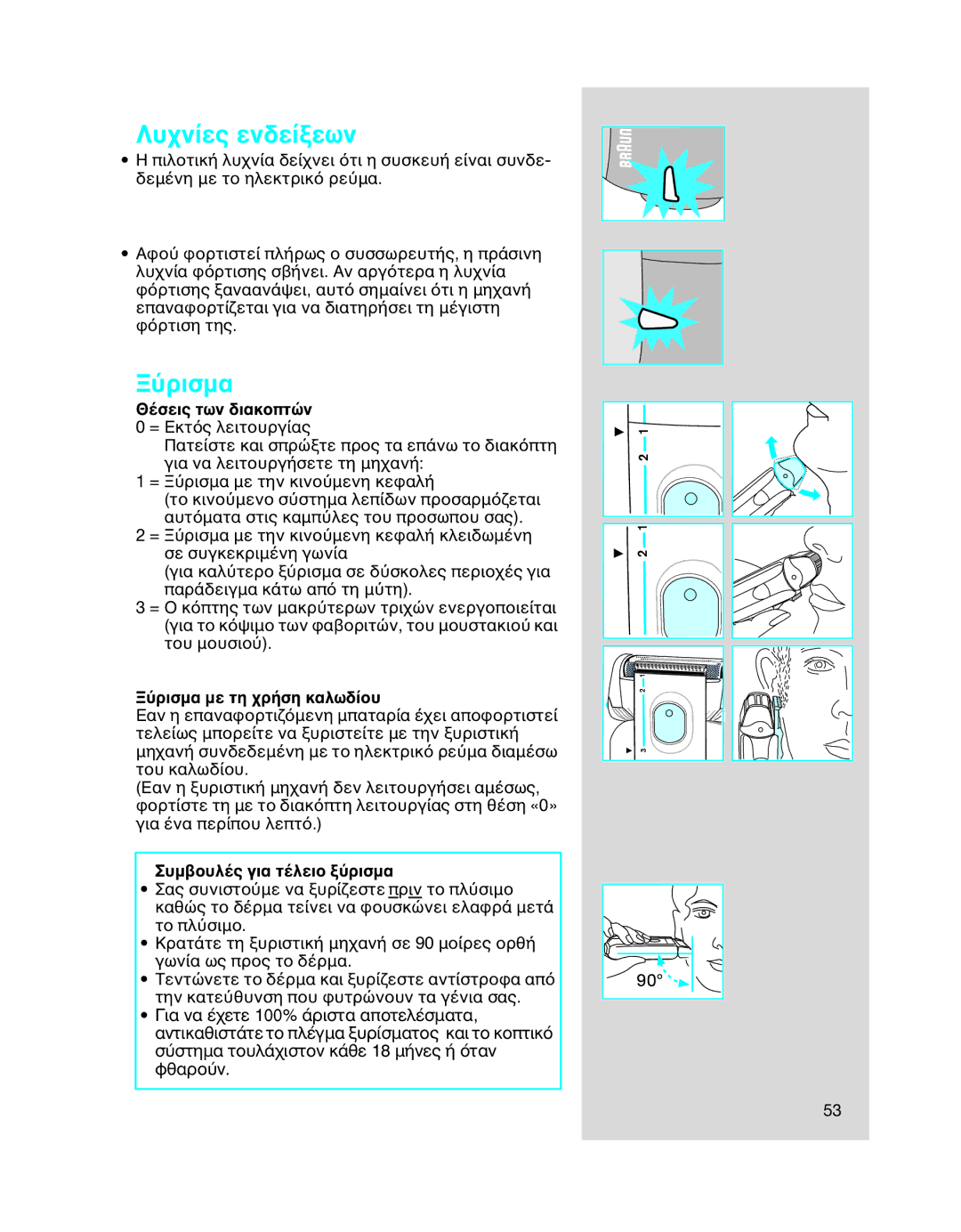 Braun 5494 manual Συµ, Σας συνιστπριν τ καθ Κρατ Γων Τεντ την κατε 