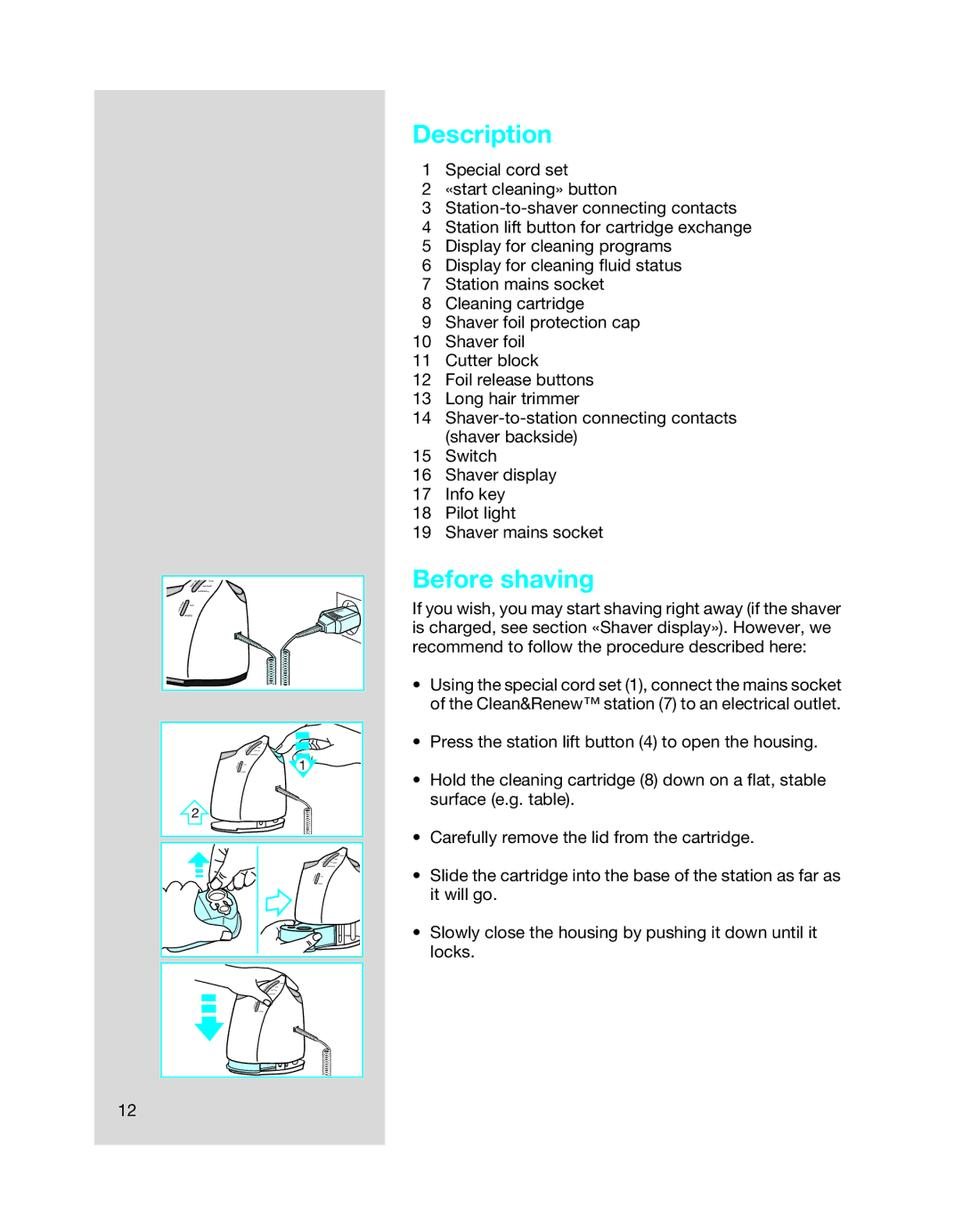 Braun 5646 manual Description 