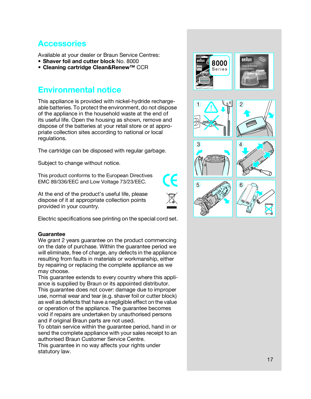 Braun 5646 manual Accessories 