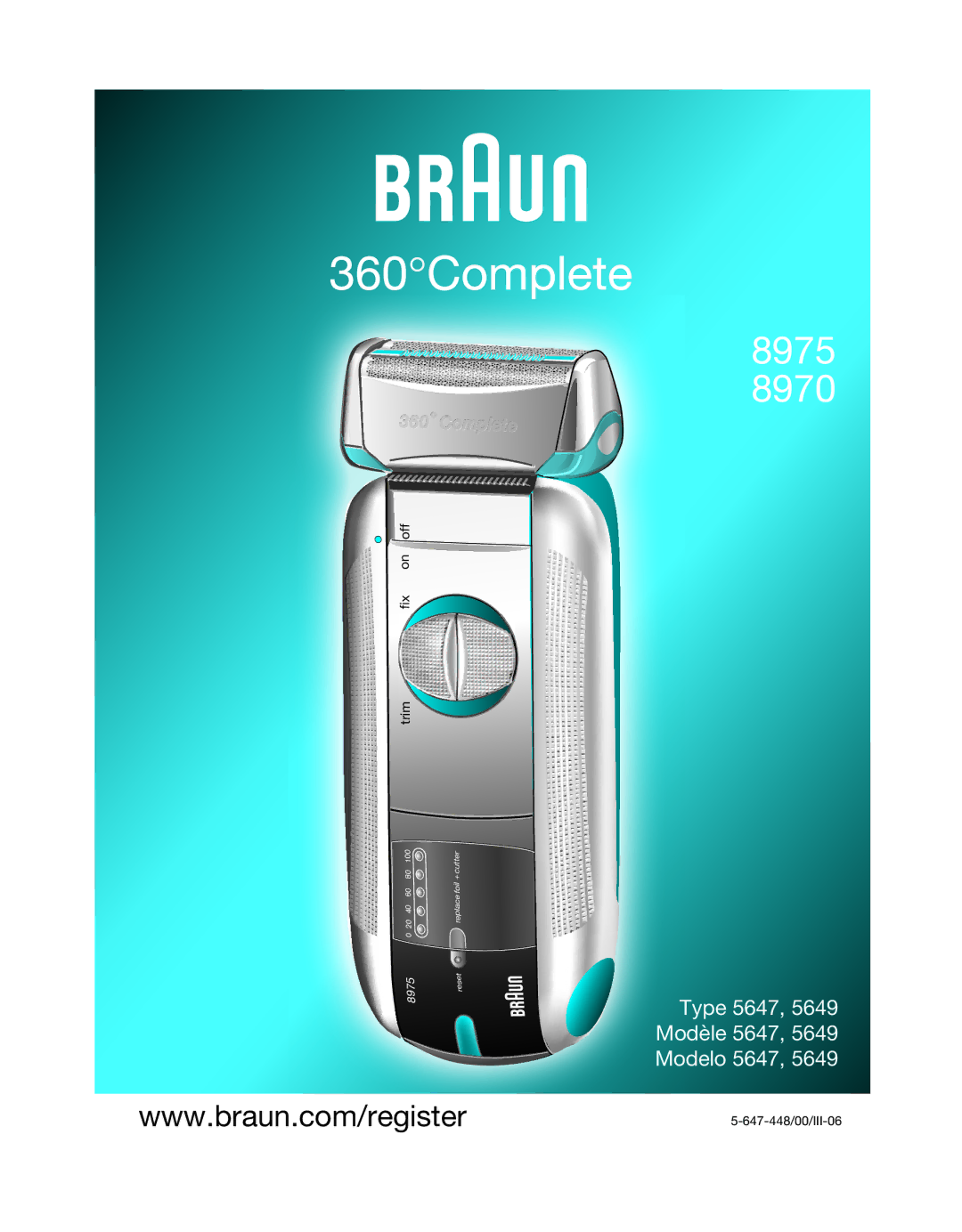 Braun 5647 manual 8975 8970 