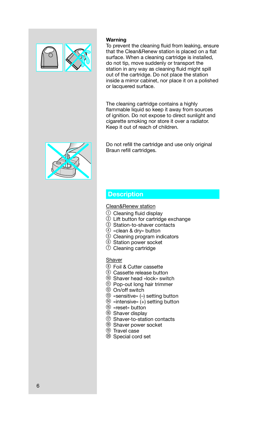 Braun 5693 manual Description 