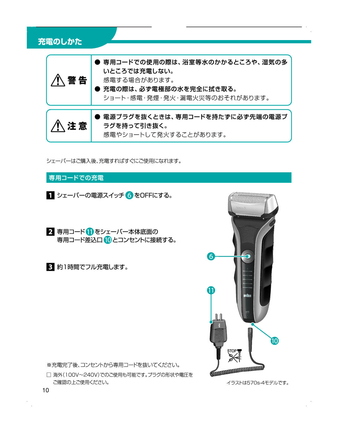 Braun 570S-4, 530S-4 manual Stop 