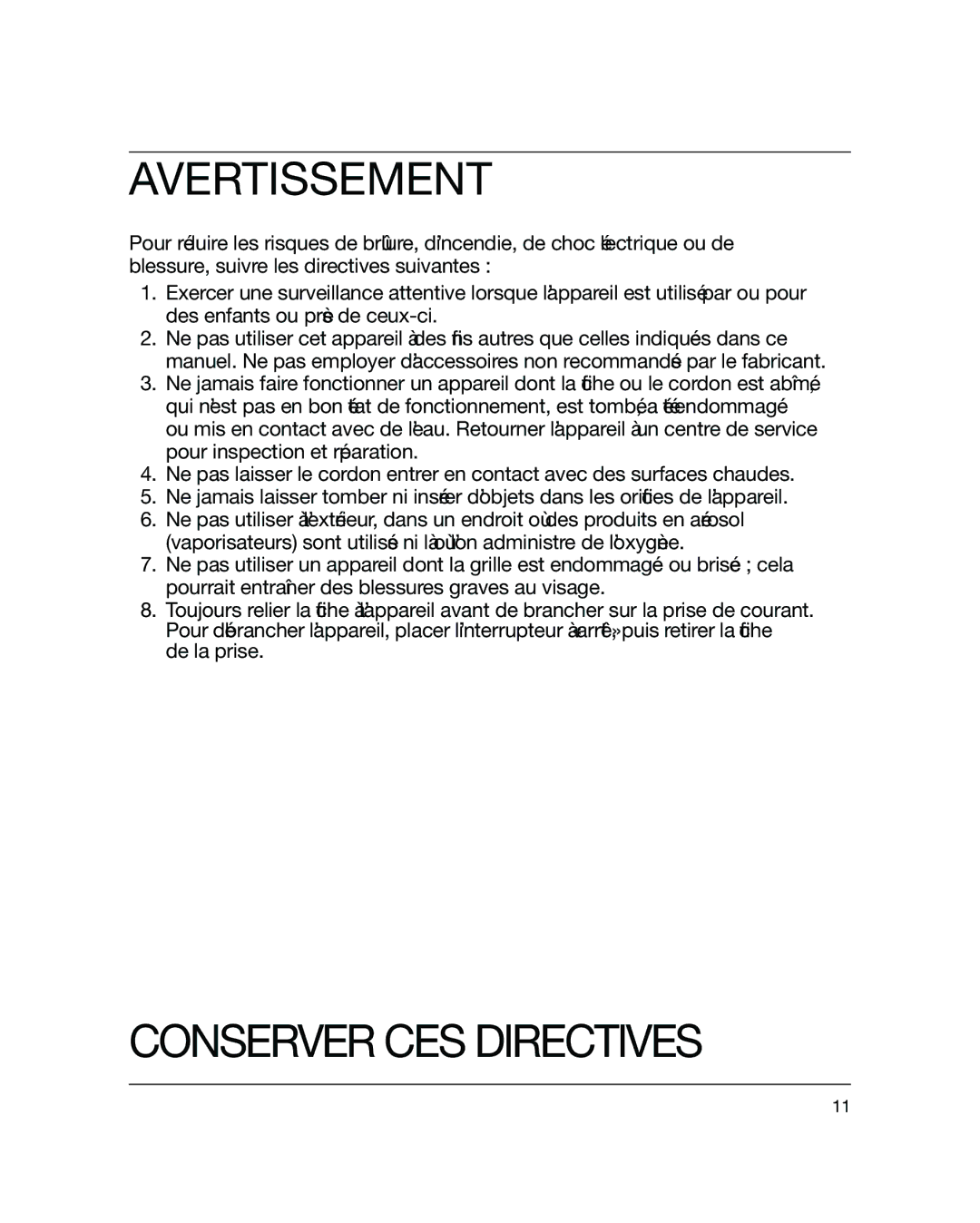 Braun 5721, 5720 manual Avertissement, Conserver CES Directives 