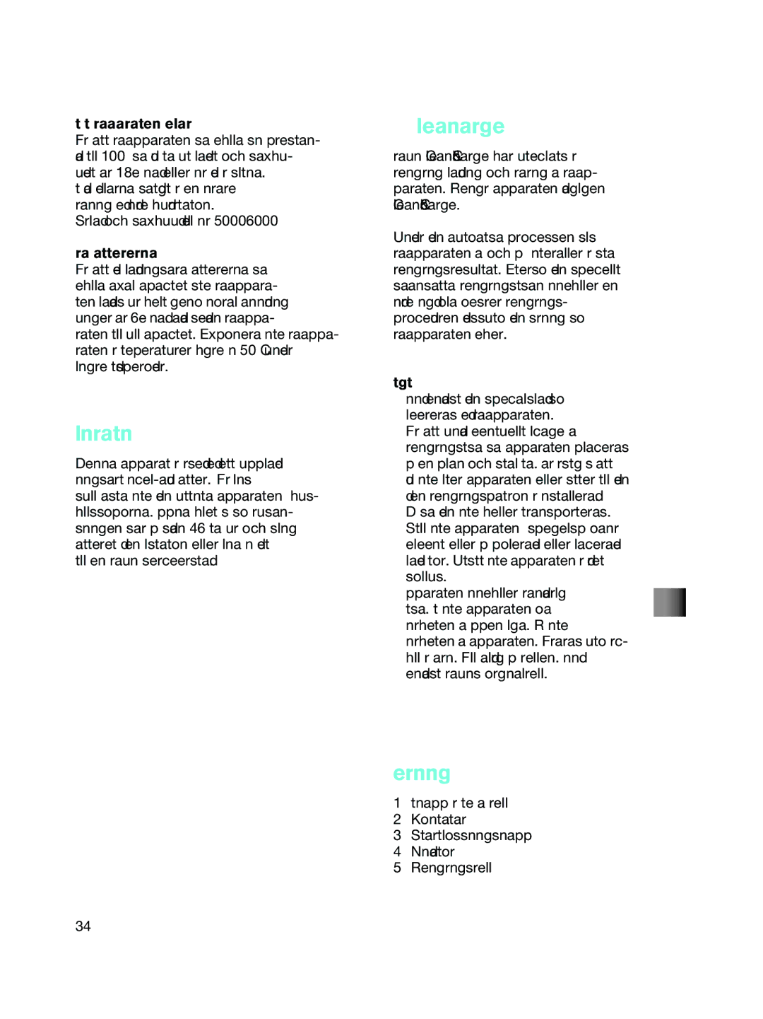 Braun 5722, 5691, 5325 manual Miljöinformation, Byt ut rakapparatens delar, Vårda batterierna, Viktigt 