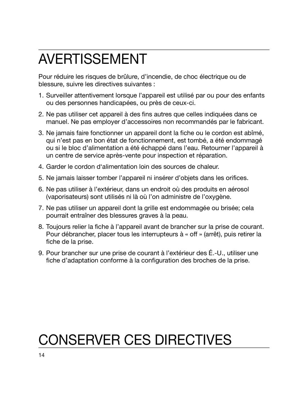 Braun 5772 manual Avertissement, Conserver CES Directives 