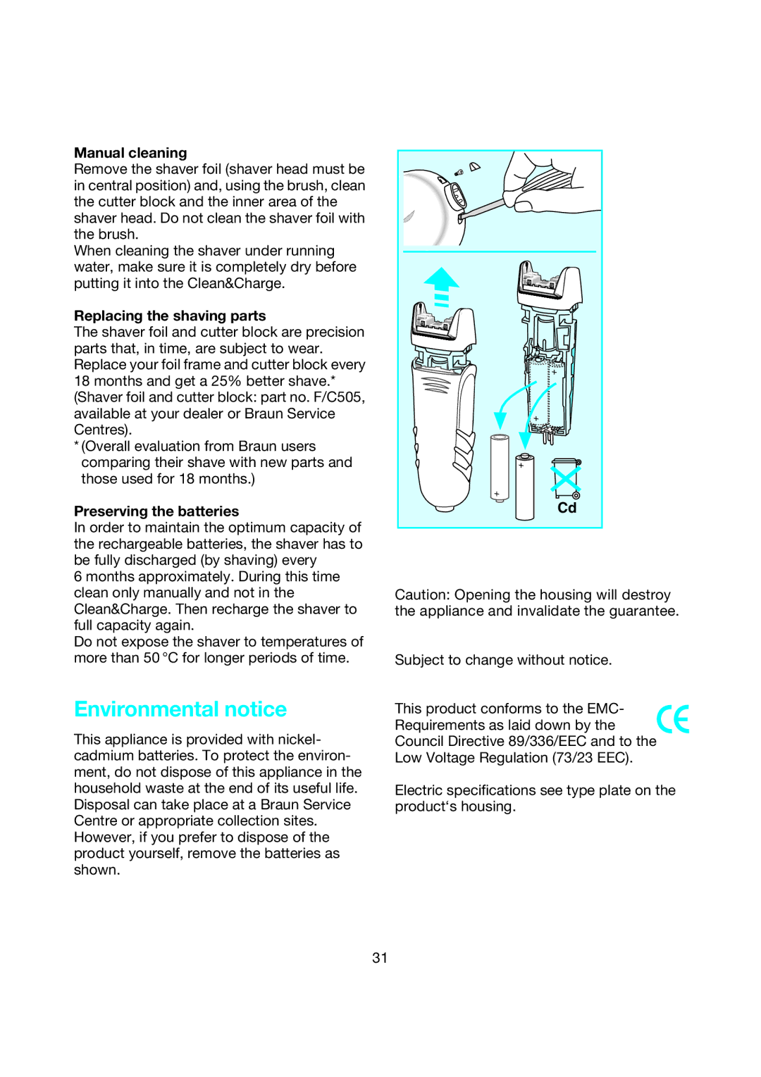 Braun 5795 manual Environmental notice 