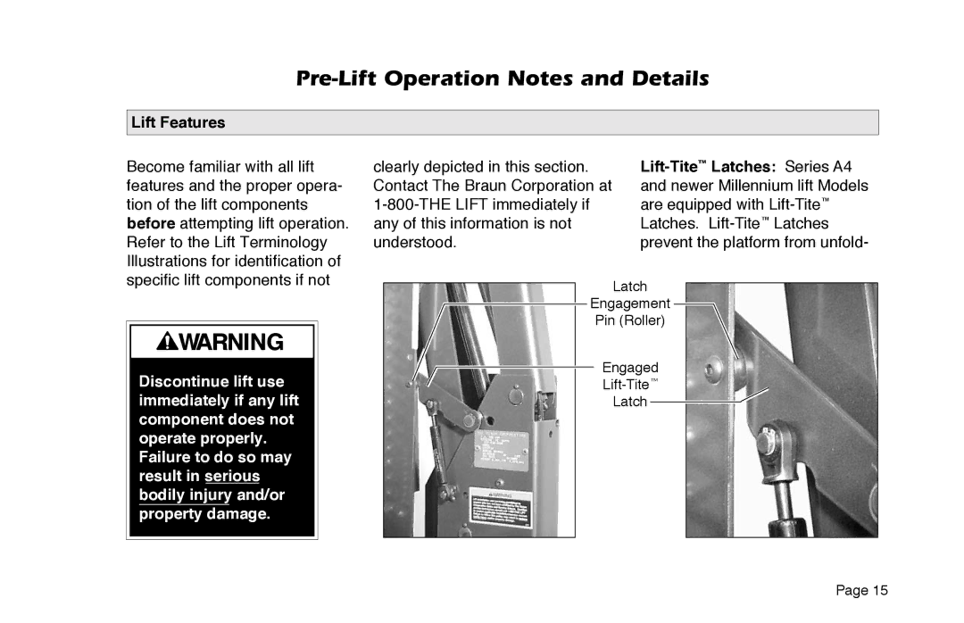 Braun 6 manual Lift Features 