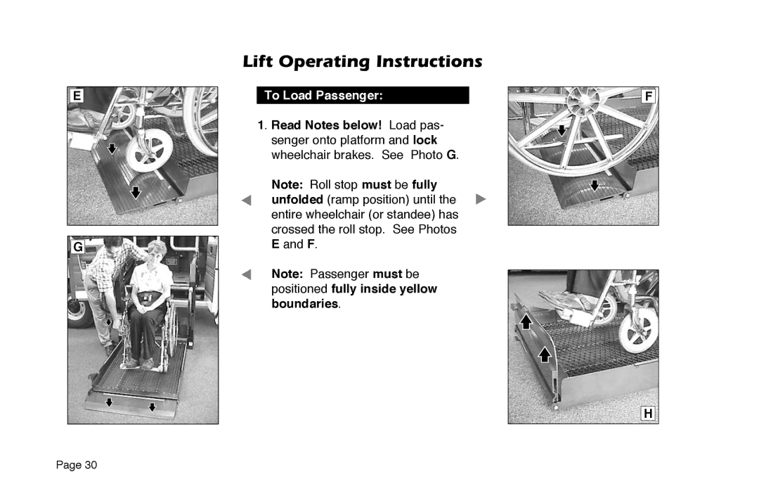 Braun 6 manual To Load Passenger 