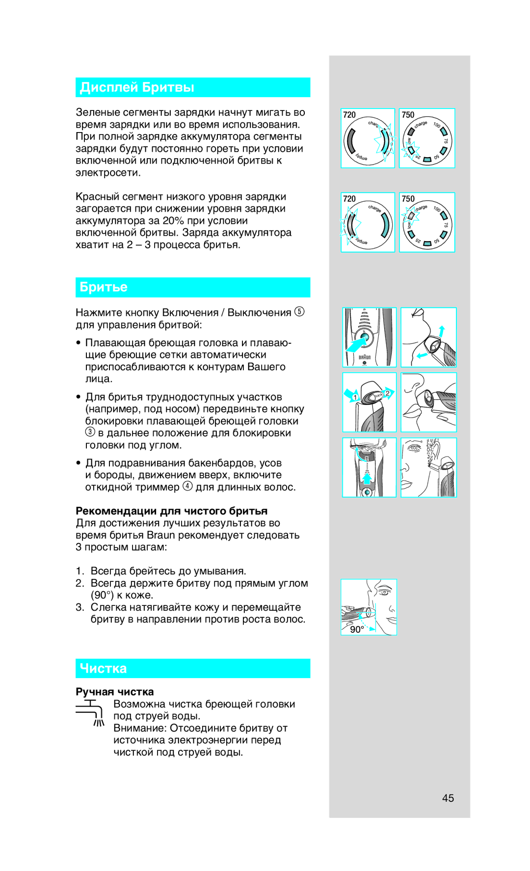Braun 750, 720 manual Ñëòôîâè ÅËÚ‚˚, Óëòúí‡ 