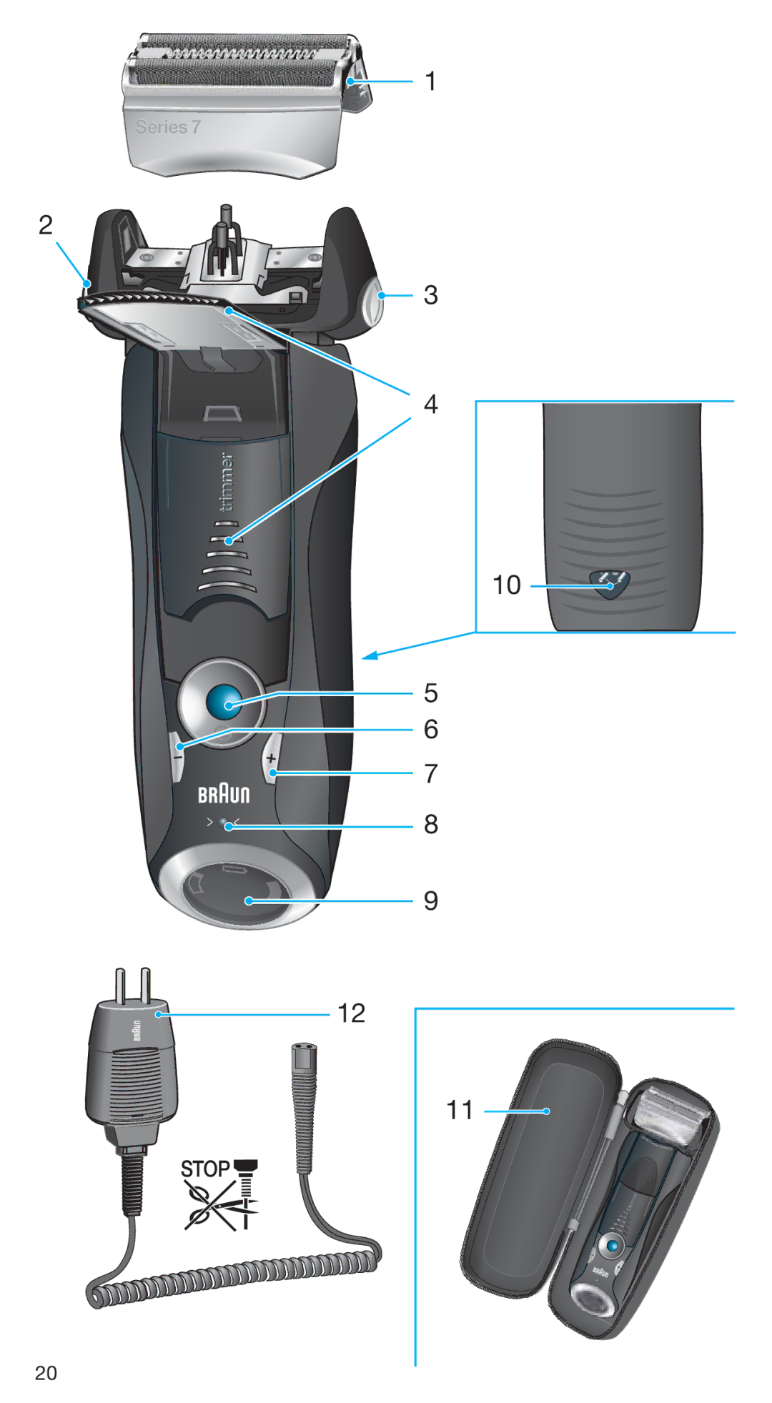 Braun 720S-5 manual Stop 