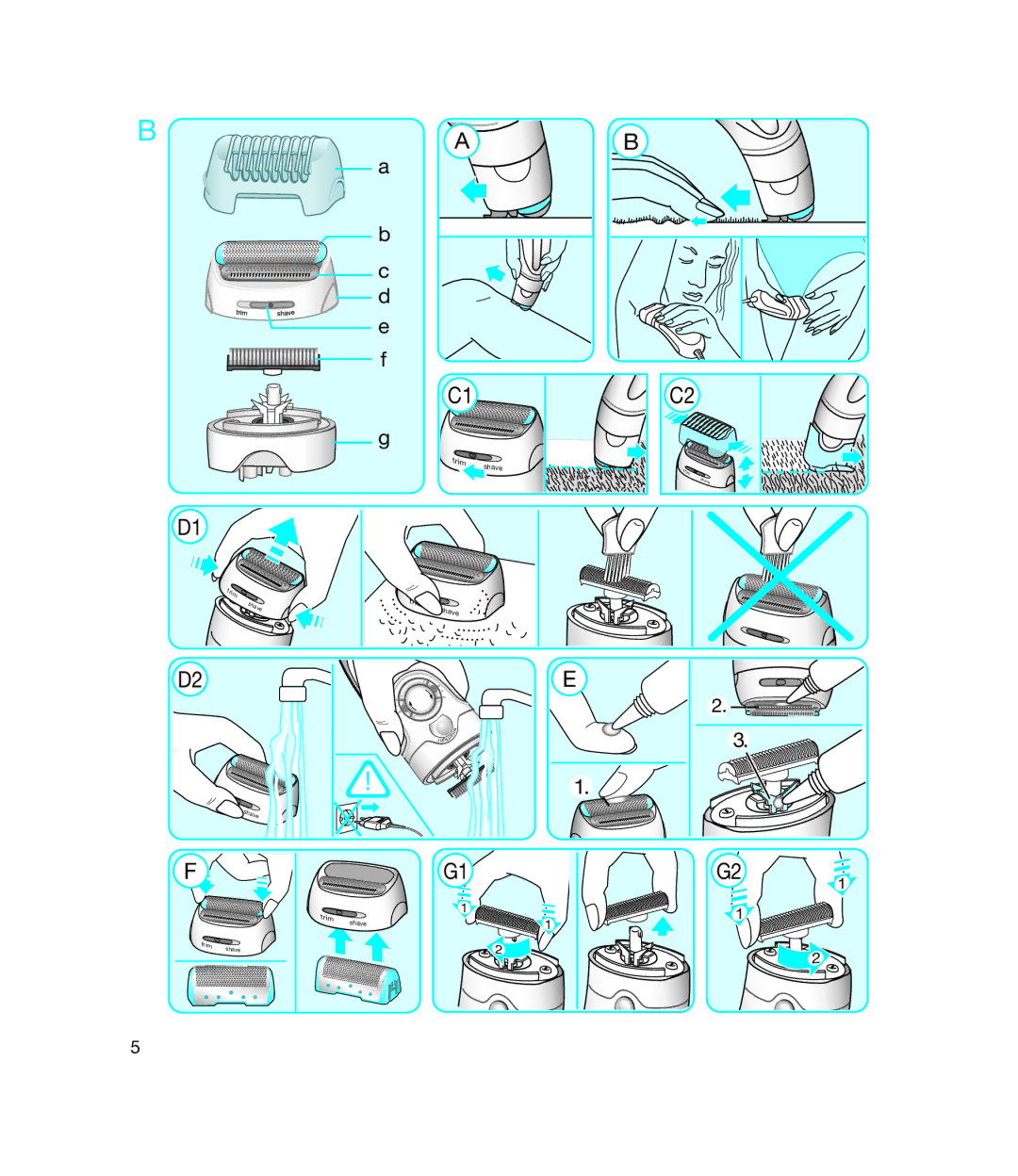 Braun 7280 manual Trim 