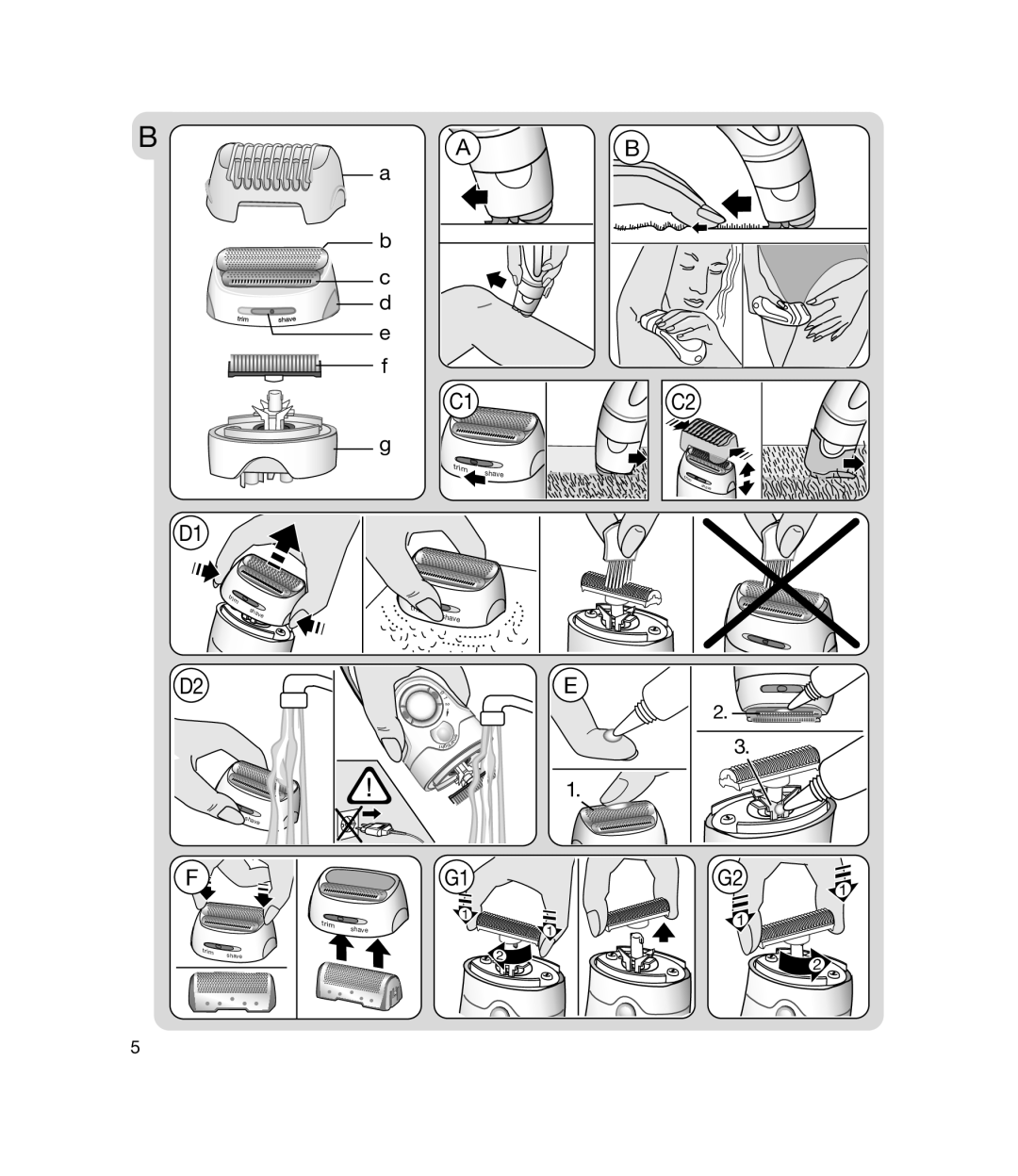 Braun 7281 WD manual Trim 