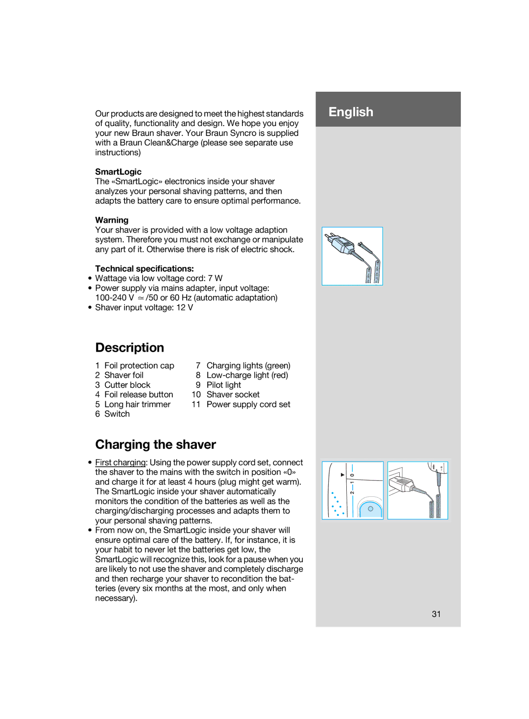 Braun 7640, 7497, 7511 manual Description 