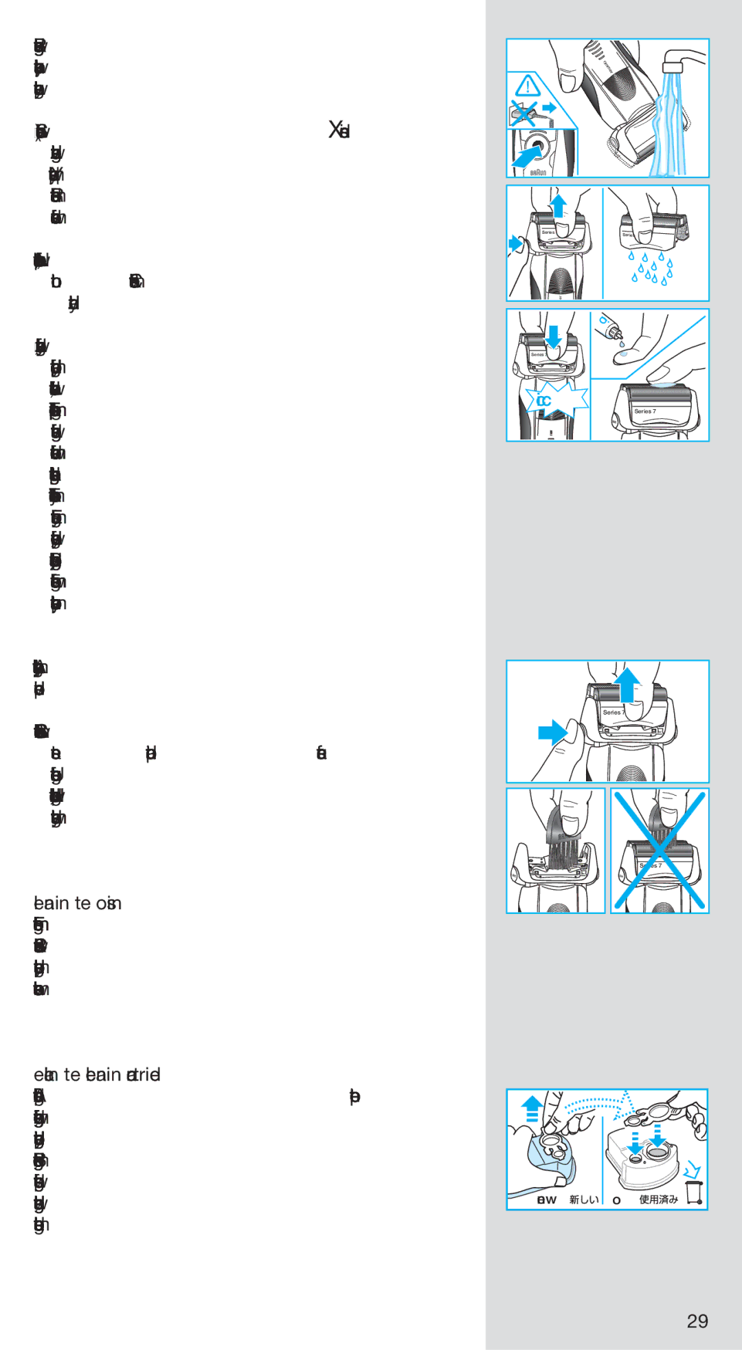 Braun 750CC-5 manual Cleaning the housing, Replacing the cleaning cartridge 