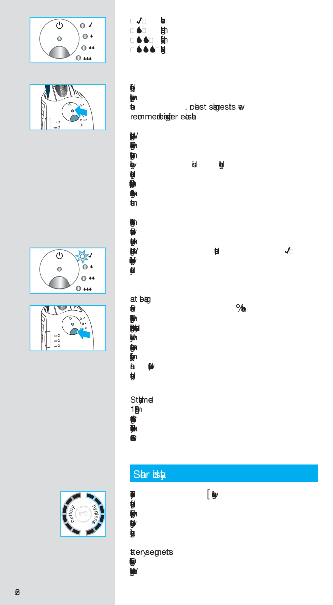 Braun 790CC-5 manual Shaver display, Fast cleaning, Stand-by mode, Battery segments 