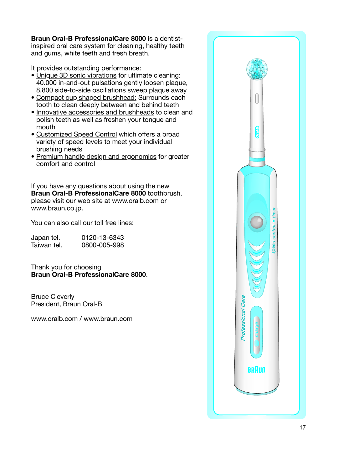 Braun 8000 warranty Braun Oral-B ProfessionalCare 