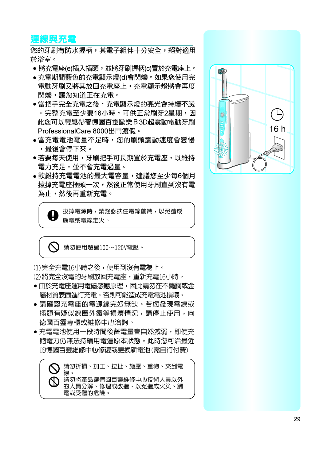 Braun 8000 warranty 16 h 