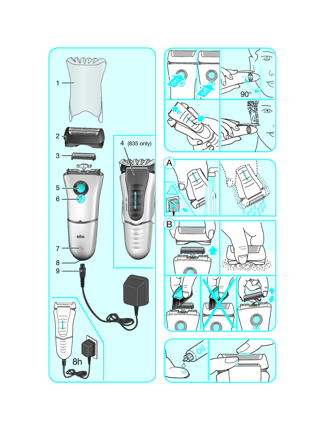 Braun 835 manual Oil 