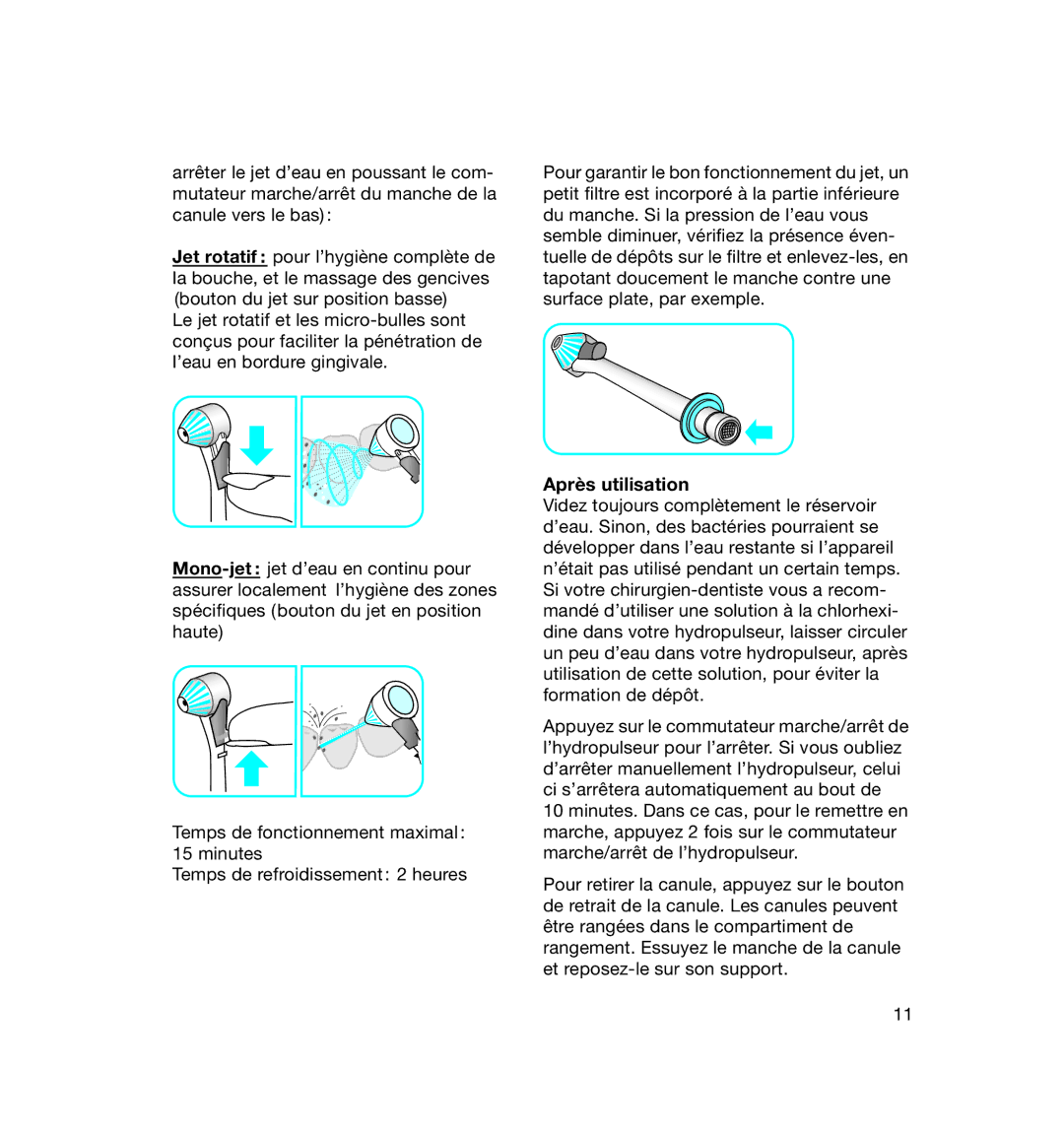 Braun 8500 OxyJet manual Après utilisation 