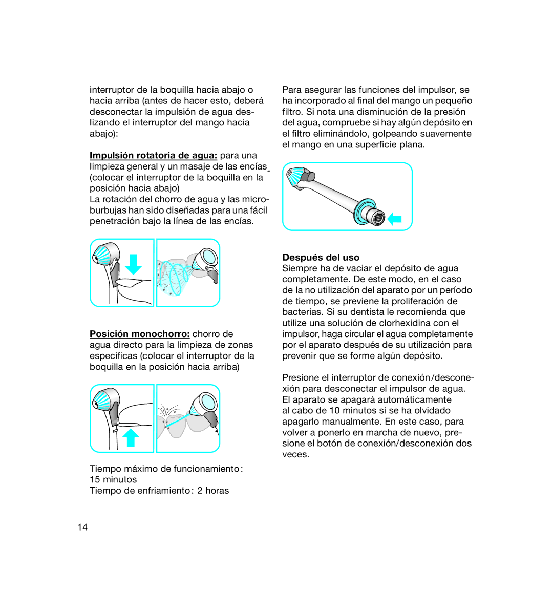 Braun 8500 OxyJet manual Después del uso 