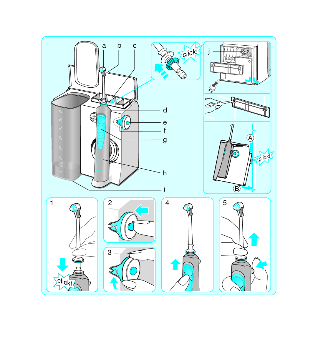 Braun 8500 OxyJet manual Click 