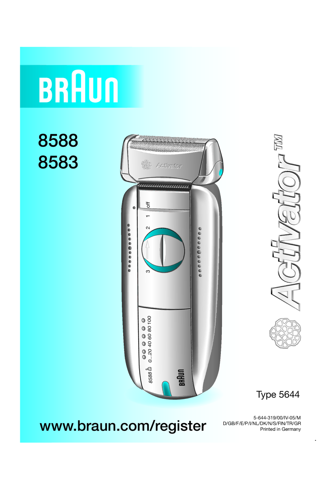 Braun manual 8588 8583 