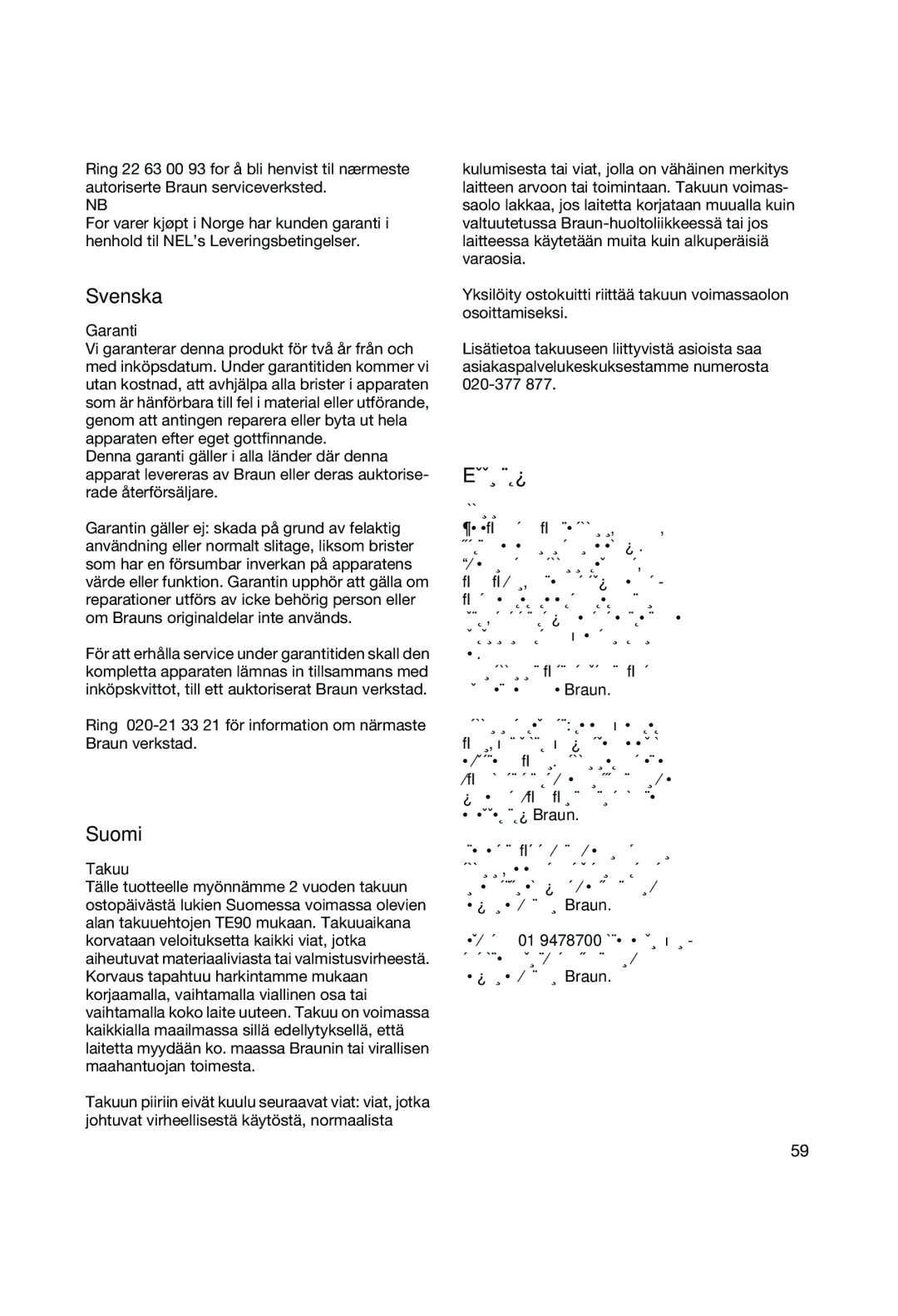 Braun 8588, 8583 manual Svenska 