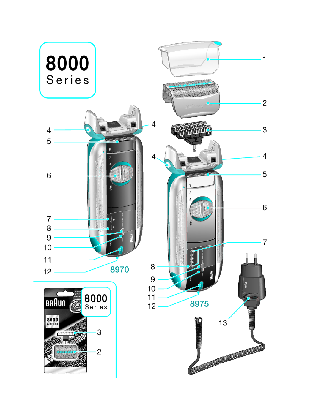 Braun 8975, 8970 manual 8000 