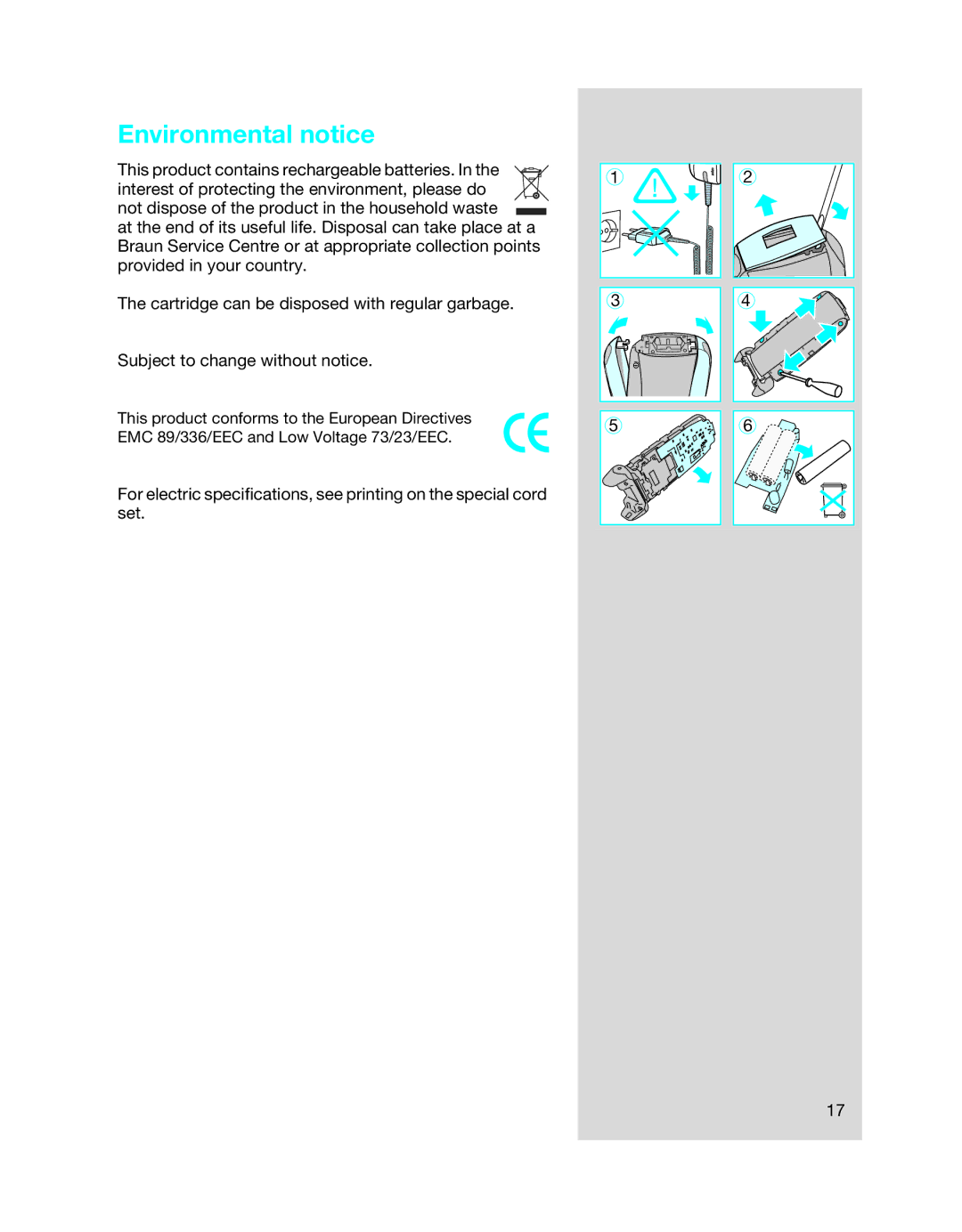 Braun 8990 manual Environmental notice 