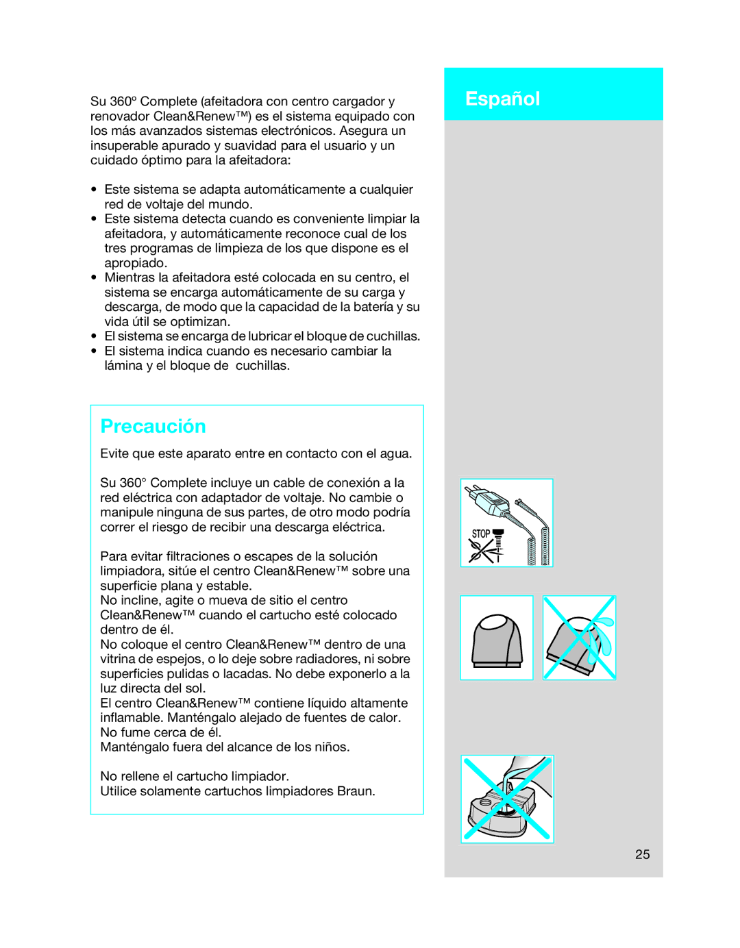 Braun 8990 manual Precaución, Español 