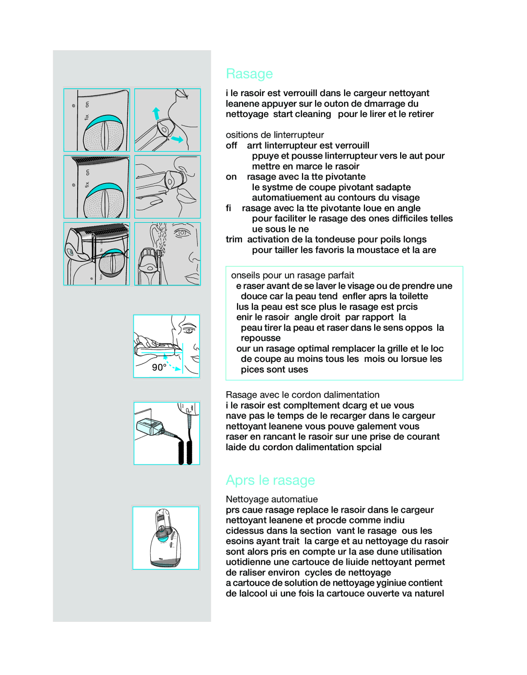 Braun 8995 manual Rasage, Après le rasage 