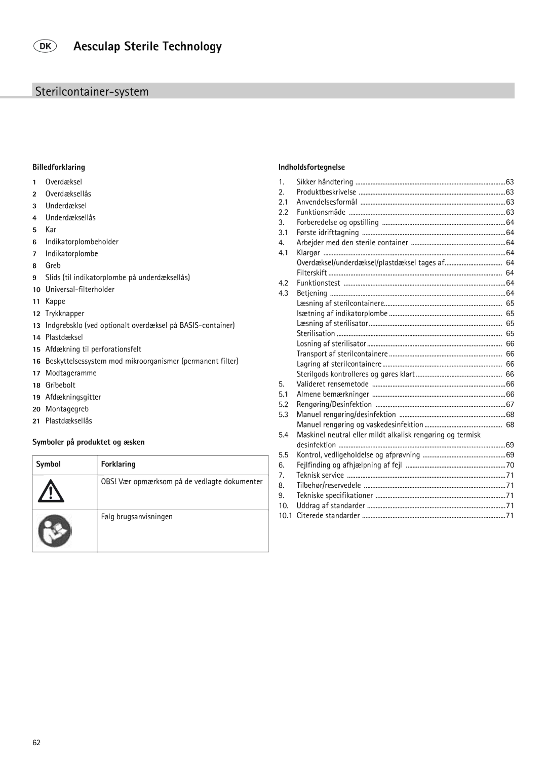 Braun 9-Jul manual Billedforklaring, Symboler på produktet og æsken Forklaring, Følg brugsanvisningen, Indholdsfortegnelse 