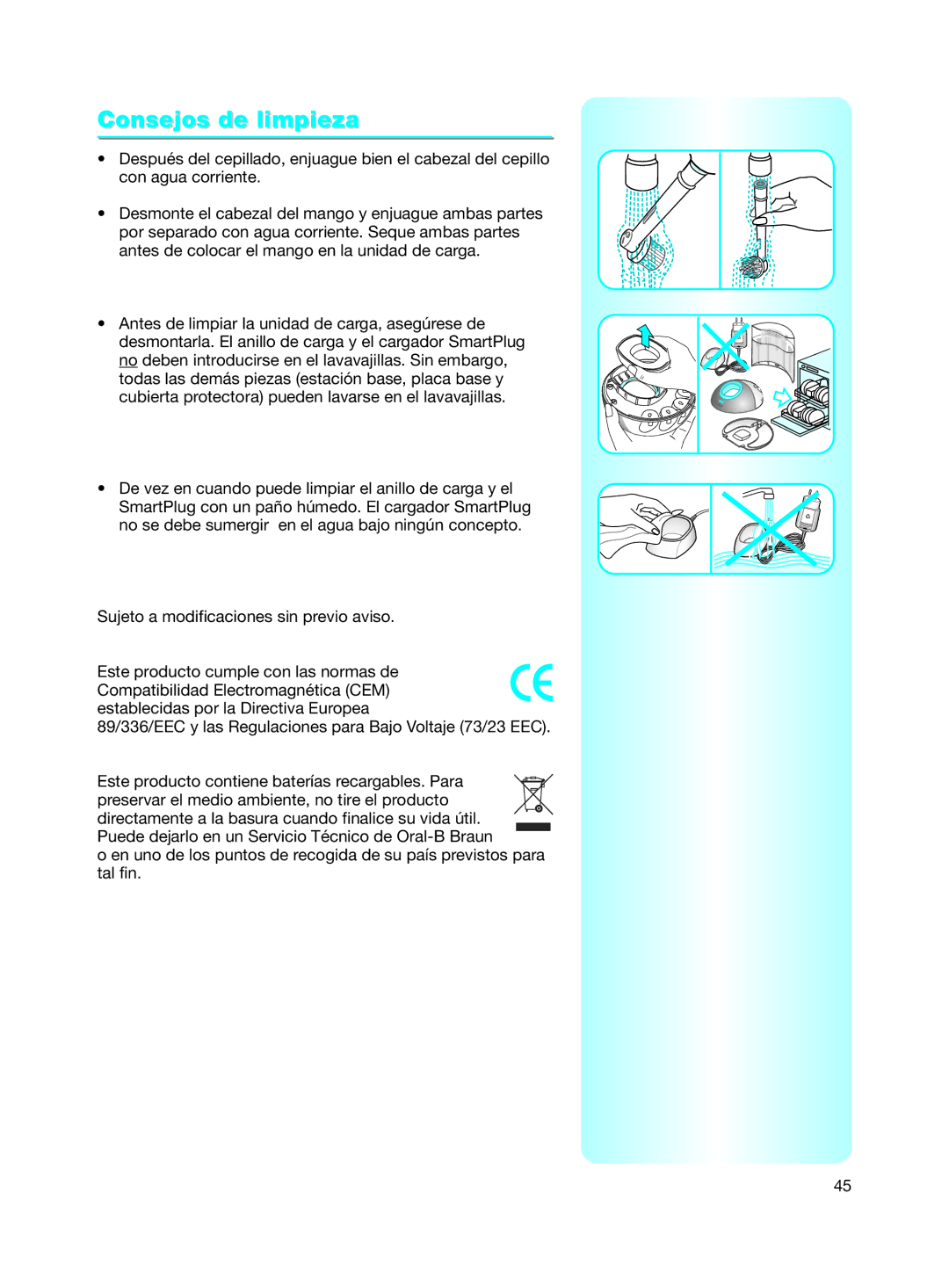 Braun 9500 manual Consejos de limpieza 