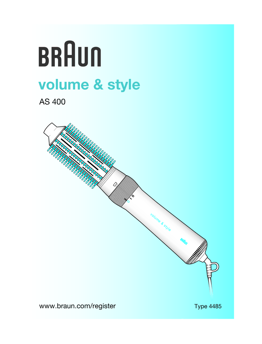 Braun AS 400 manual Volume & style 