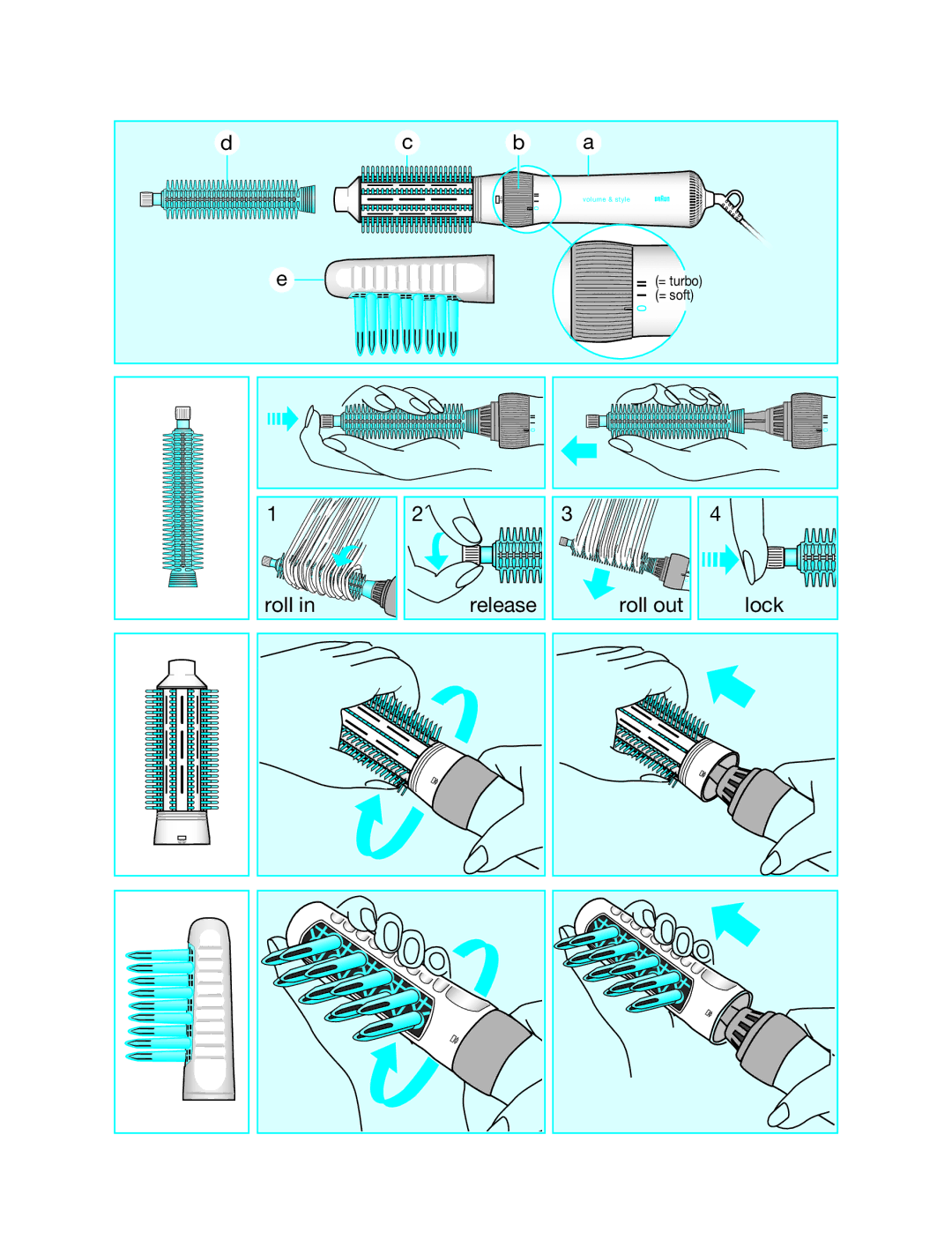 Braun AS 400 manual Roll Release Roll out Lock 