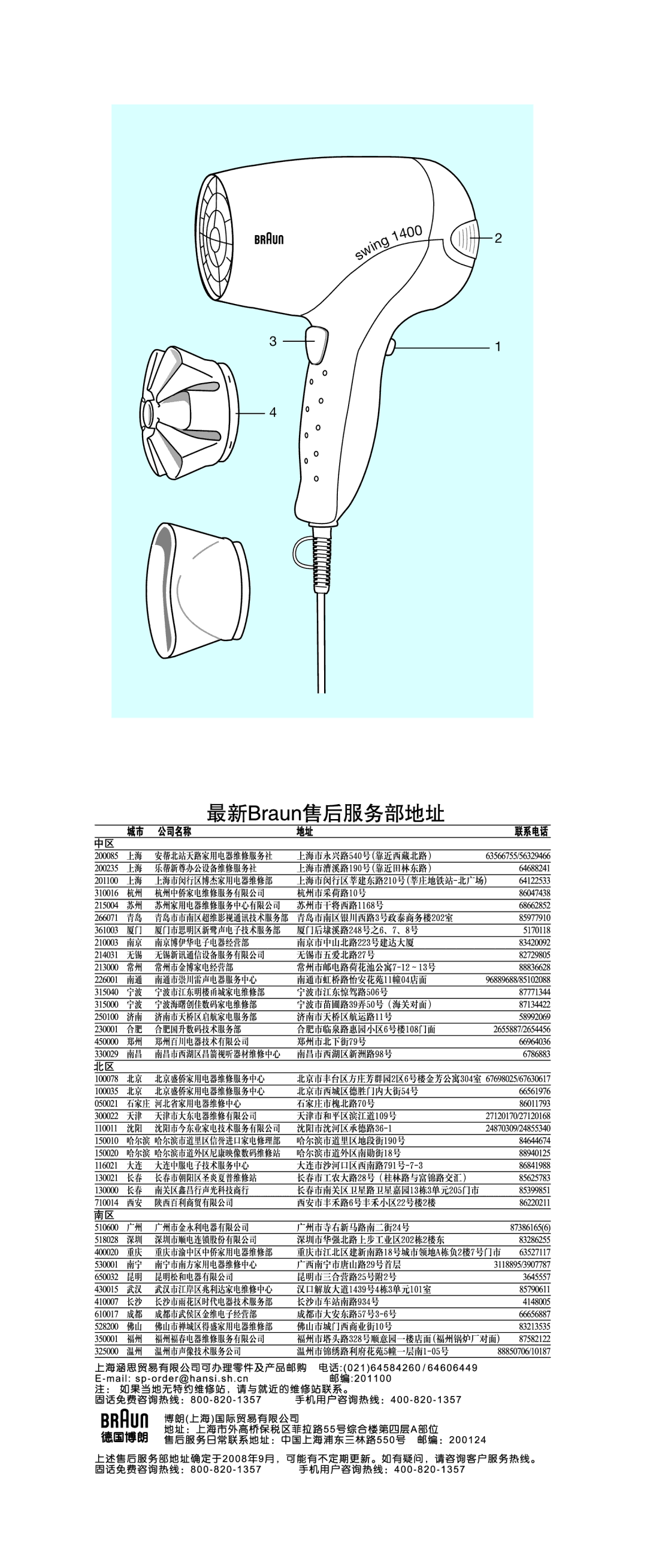 Braun BC1400, B 1200 manual 