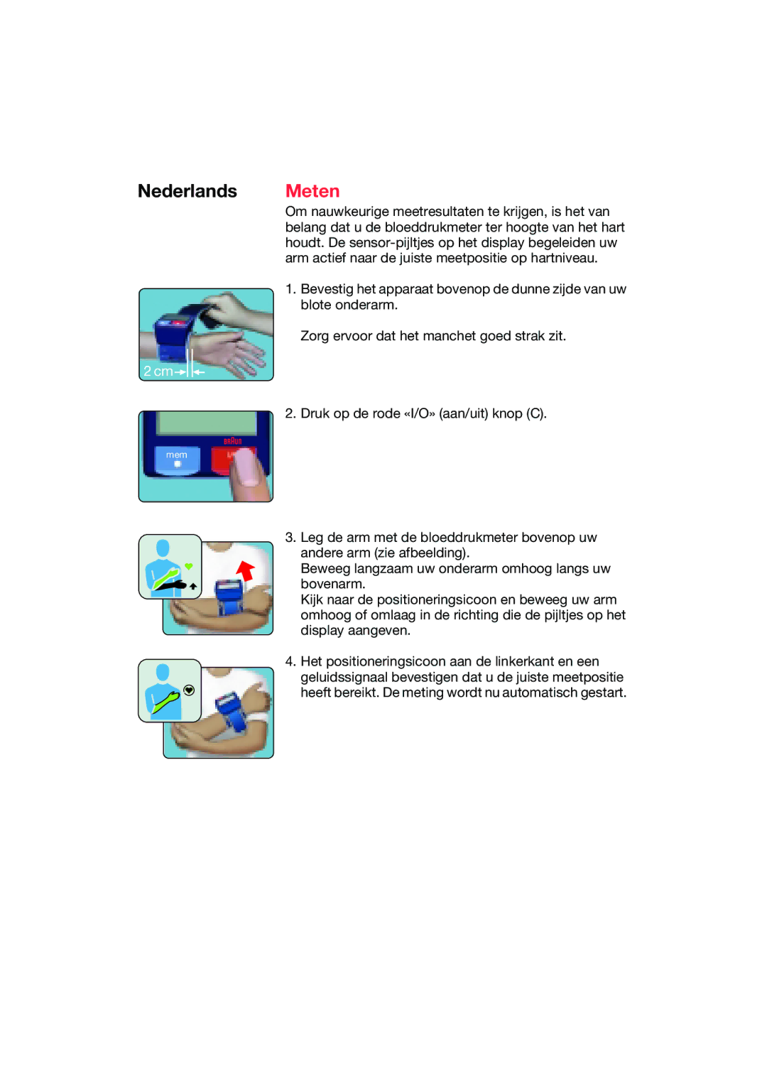 Braun BP2550 manual Nederlands Meten 