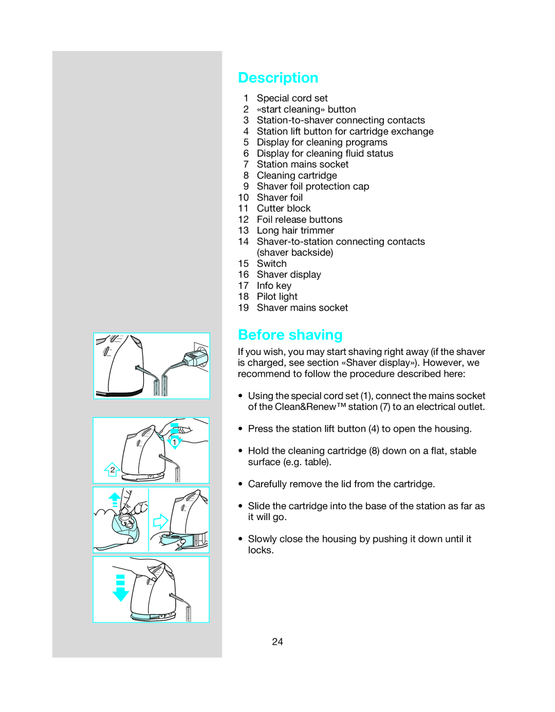 Braun BS 8995 manual Description 