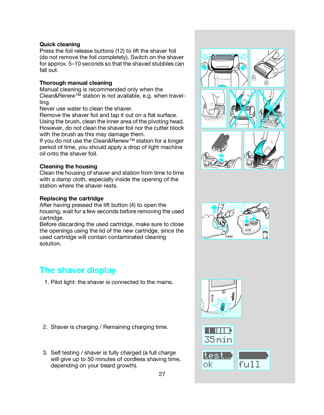 Braun BS 8995 manual Shaver display 