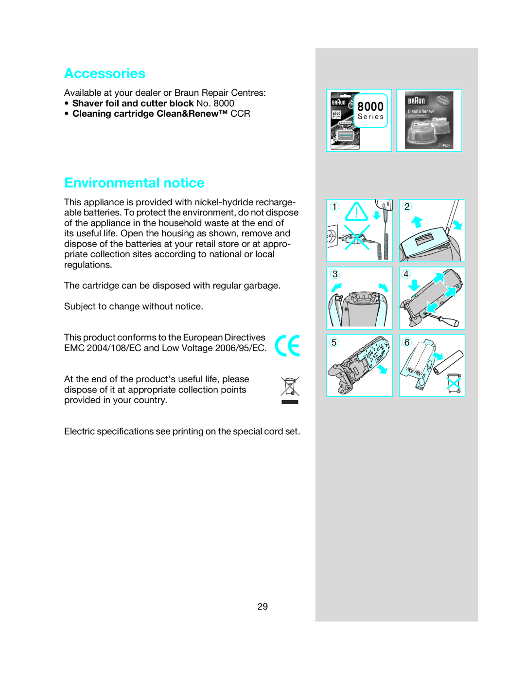 Braun BS 8995 manual Accessories 