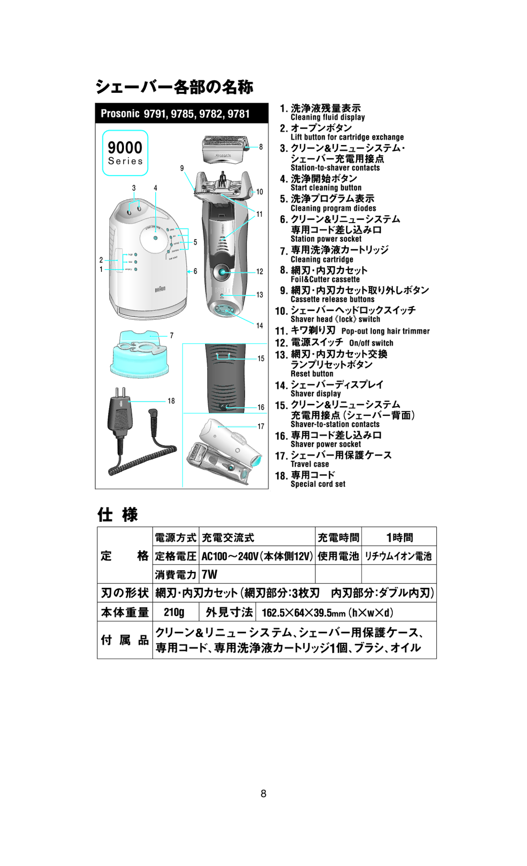 Braun BS 9785, BS 9781, BS 9791, BS 9782 manual 9000 