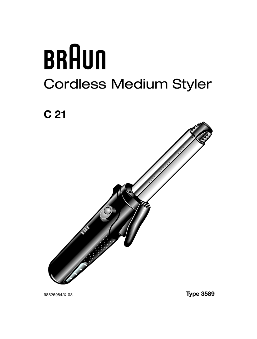 Braun C 21 manual Cordless Medium Styler 