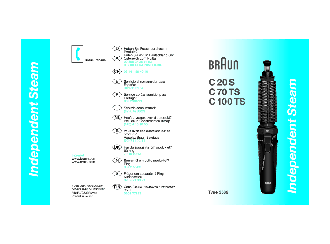 Braun C 20 S, C 70 TS, C 100 TS manual Type 