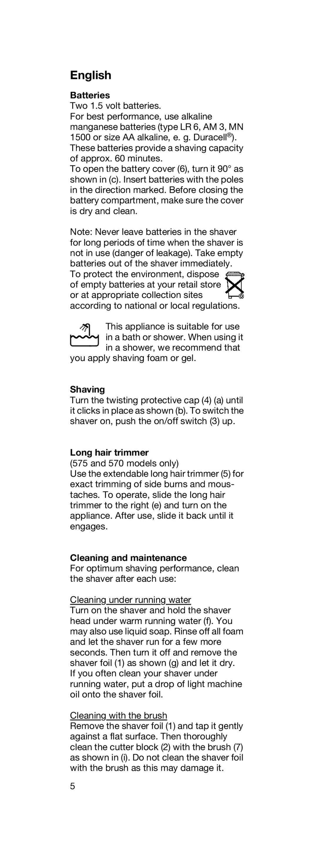 Braun C100S manual English 