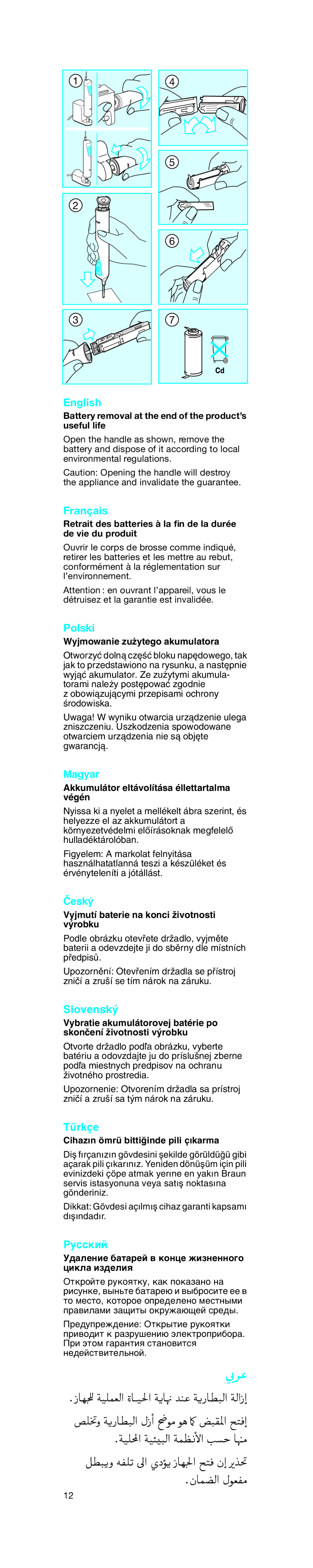 Braun D 8513, D 8511, D 8013, D 8011 manual English, Français, Polski, Türkçe 