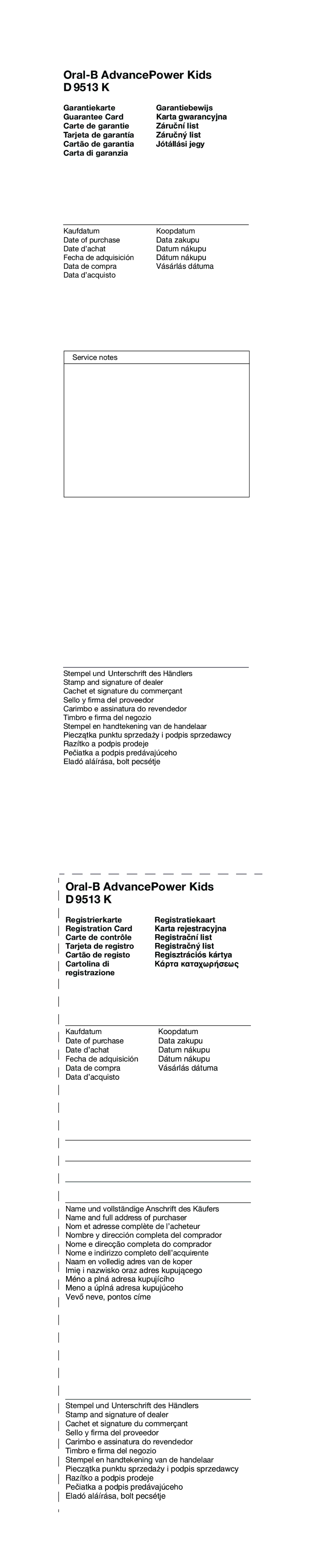 Braun manual Oral-B AdvancePower Kids D 9513 K 